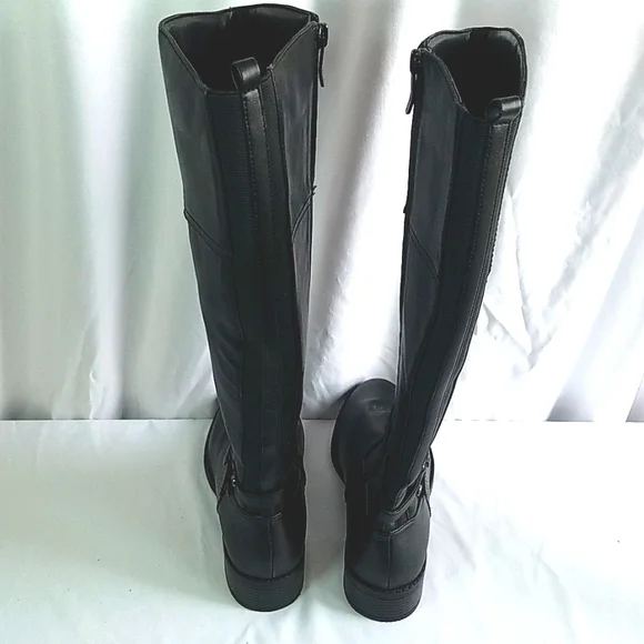 Easy Spirit Sleigh Tall Leather Black Boots Size 7W - Picture 5 of 11